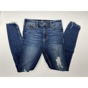 Womens Hollister Jeans Size 0 Regular High Ris Super Skinny Crop Denim